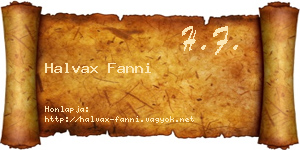Halvax Fanni névjegykártya